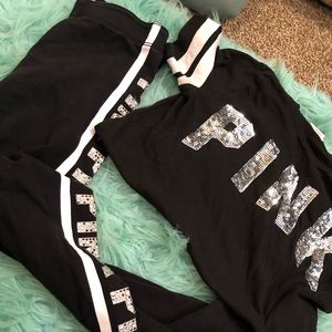 Pink sequin outfit